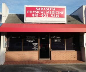 Sarasota Physical Medicine Outside view of the Sarasota Medical Injury Center: Sarasota Physical Medicine buidling.