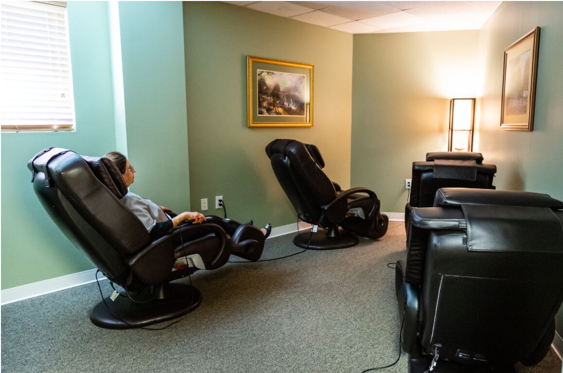 Massage chairs at Lakeland Medical Injury Center: Florida Spine & Injury Institute