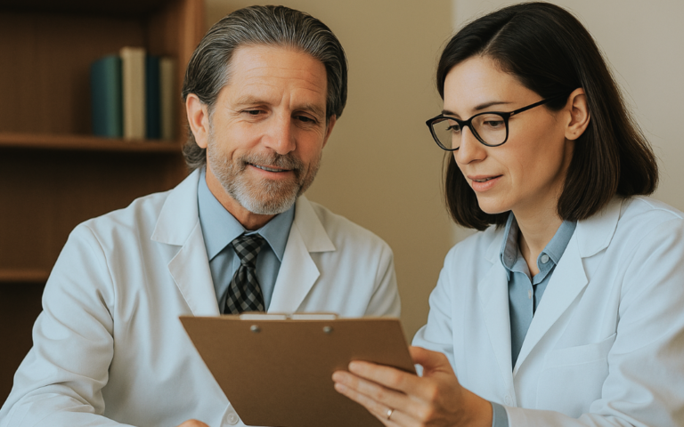 Dr. Kevin Huffman coordinating care with a referral partner