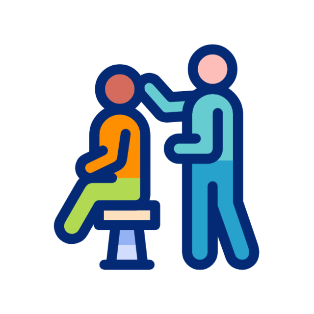 Physician examining injured patient